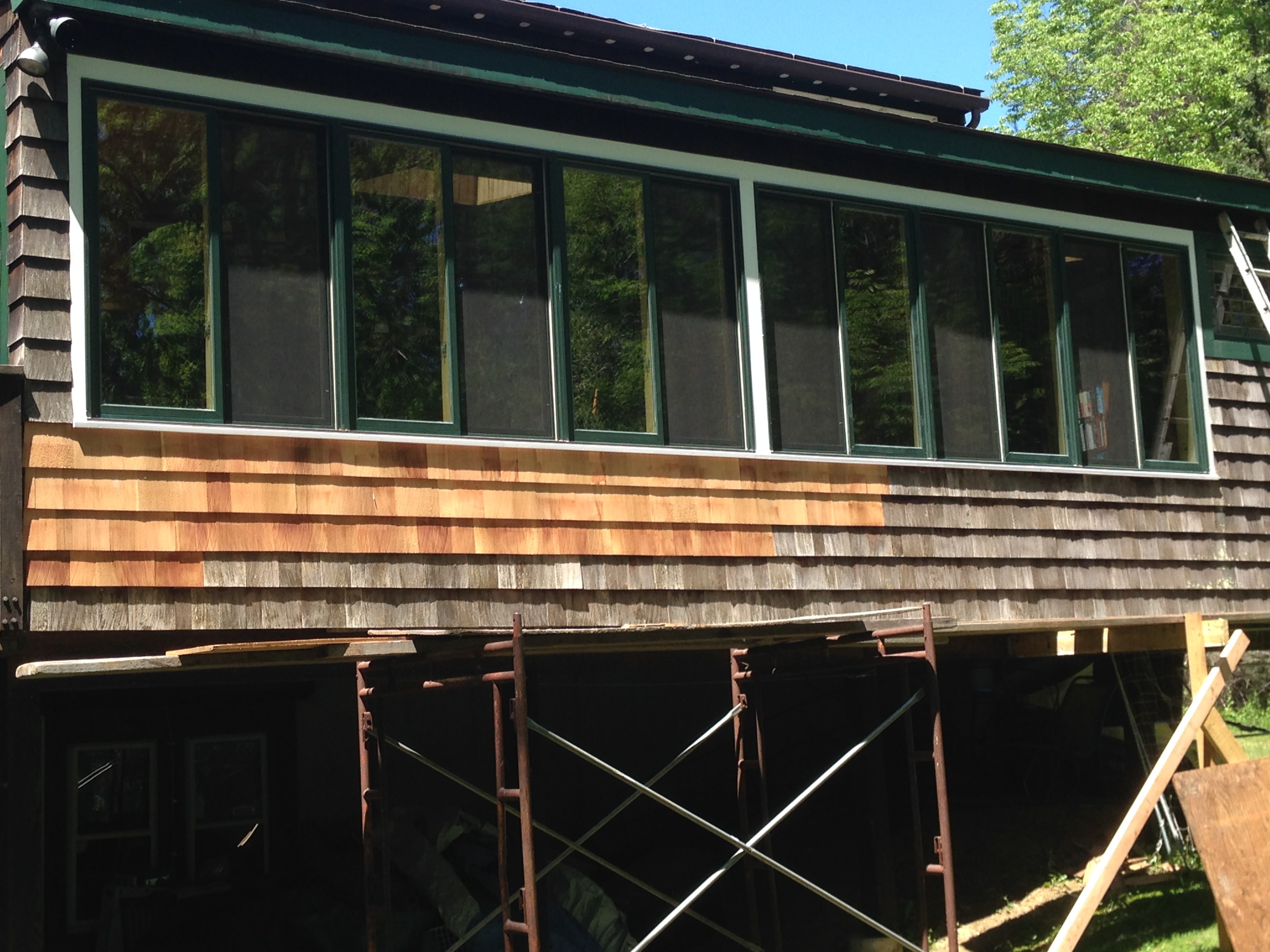 Sunroom exterior renovation completed by Sunrise Construction